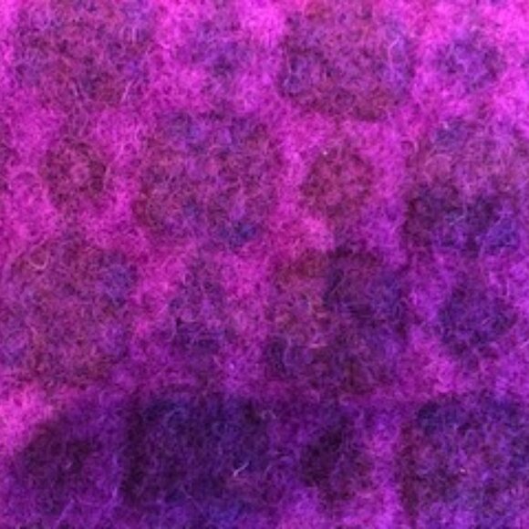 Custom Made Turkish Floral Felt + Leather Handbag Purple & Brown Size OS - Picture 4 of 5